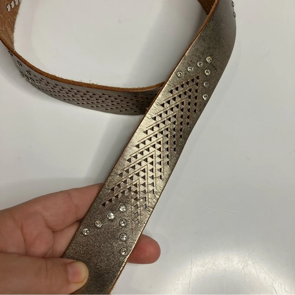 Miss Me studded leather belt size large‎